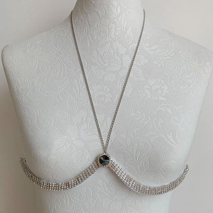 Rhinestone Heart Body Chain