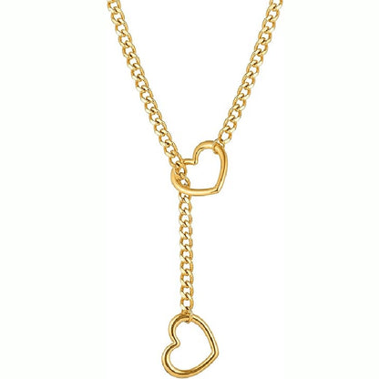 Heart Shape Metal Chain Necklace