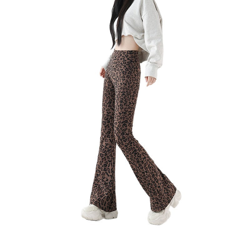 High-waist casual flared pants