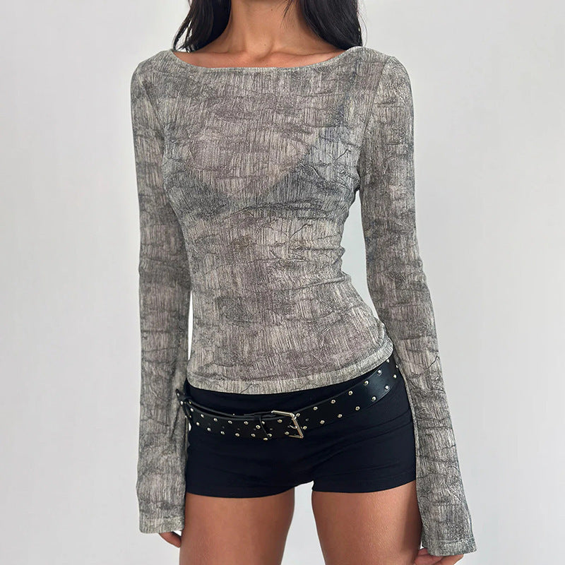 Zebra print long-sleeved shirt