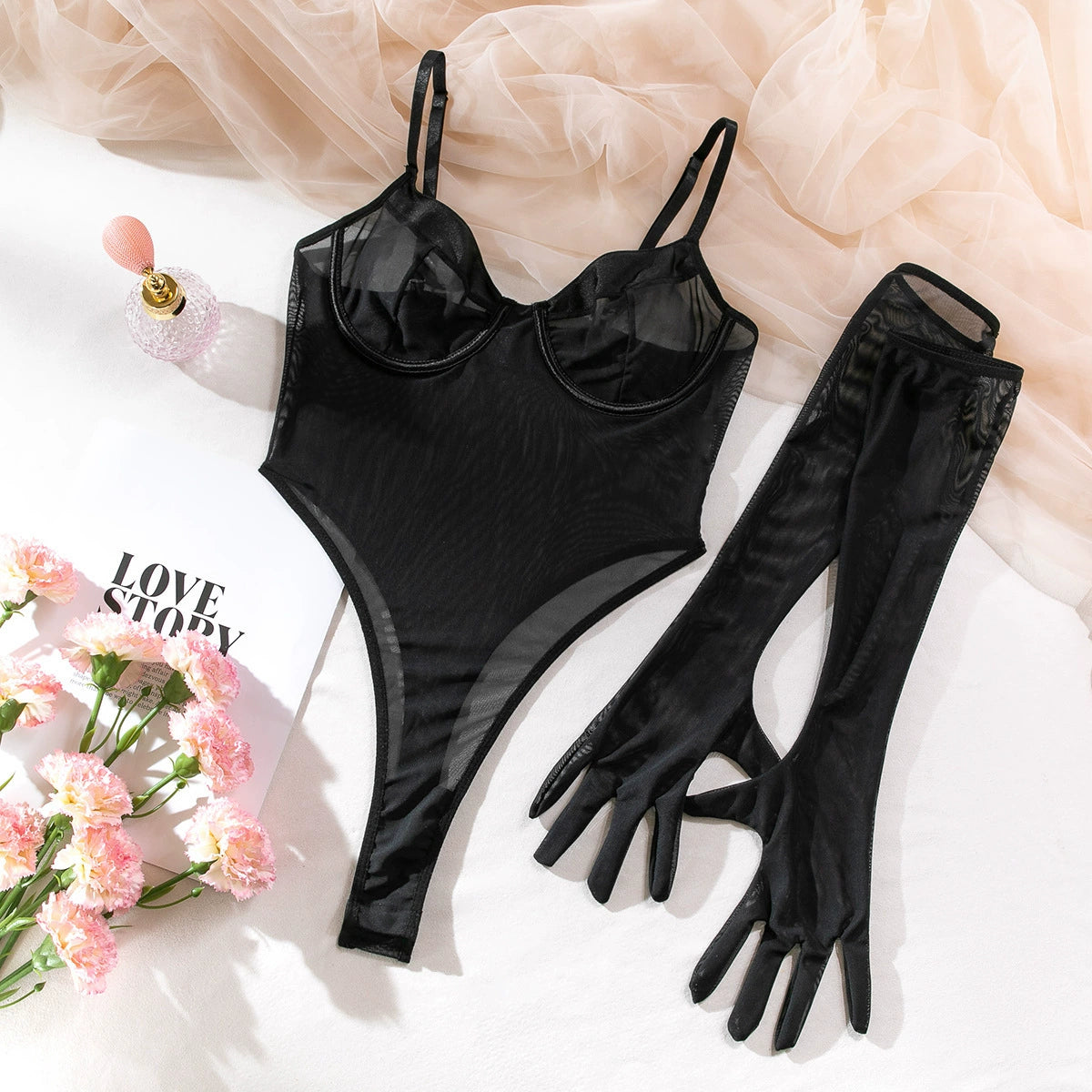 New arrival mesh bottom camisole jumpsuit