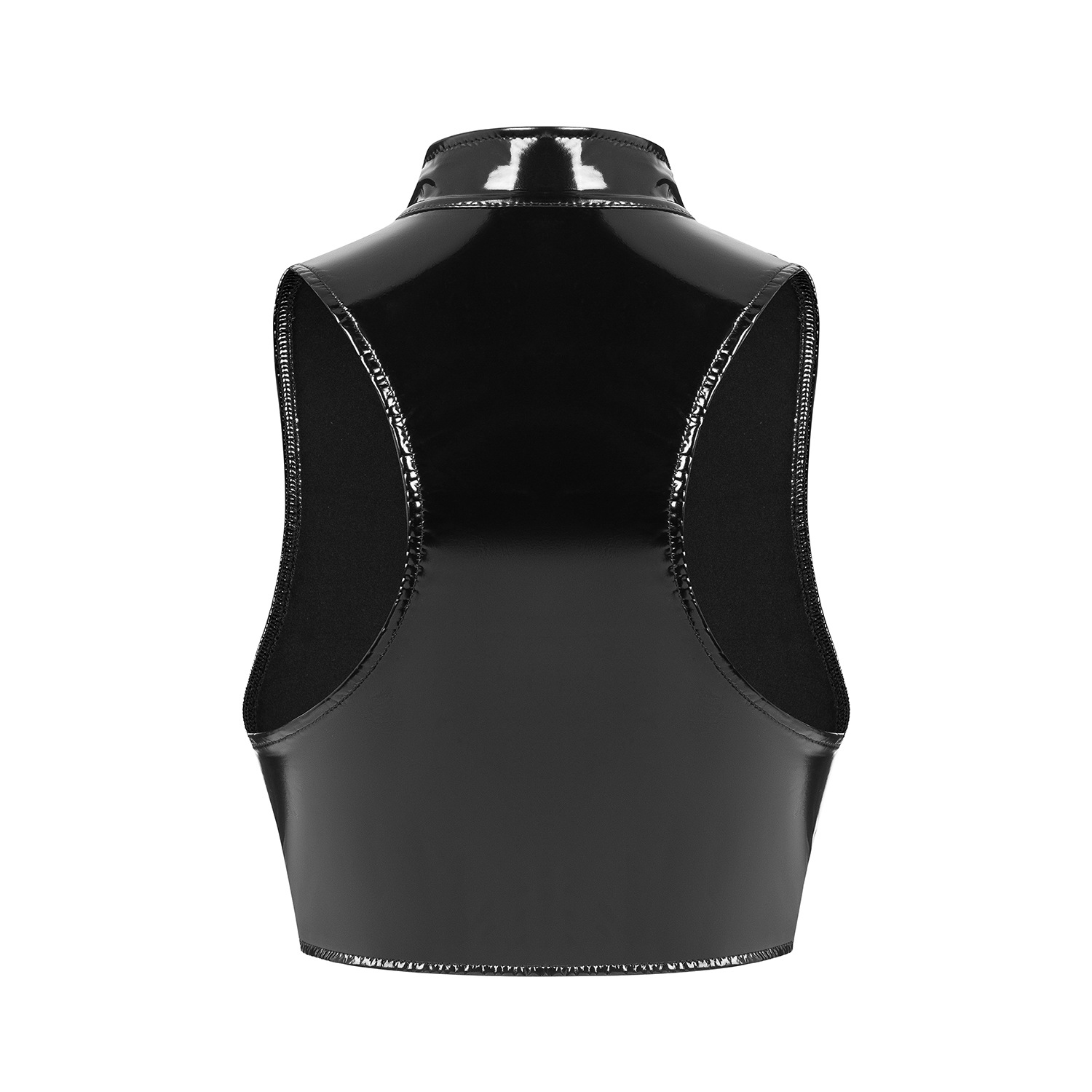 Mirrored leather vest