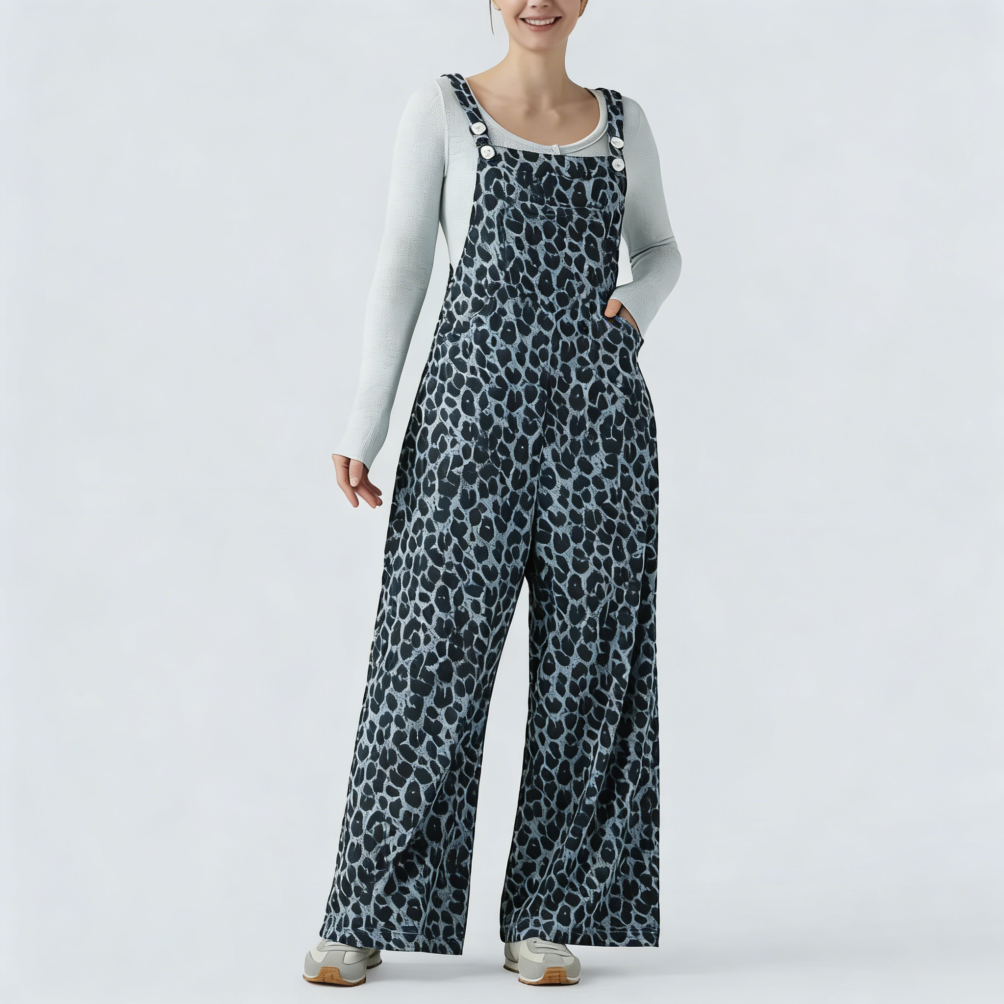 Leopard print overalls