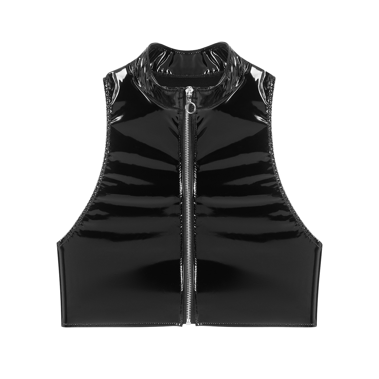Mirrored leather vest