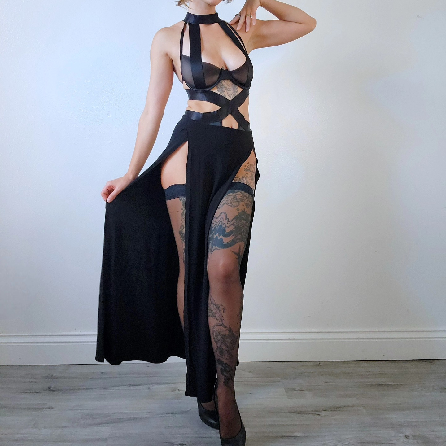 Lingerie strappy tulle dress